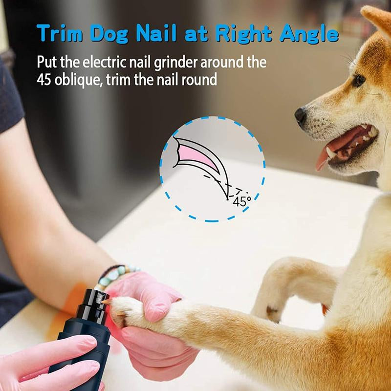 Professional Electric Dog Nail Grinder - 2 Speed Pet Trimmer for Dogs & Cats with Charging Cable