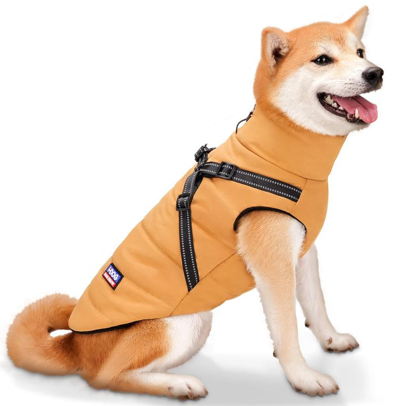 Stay Warm and Stylish This Winter with Our Reflective Harness Dog Winter Jacket - Perfect for Small to Medium Dogs!
