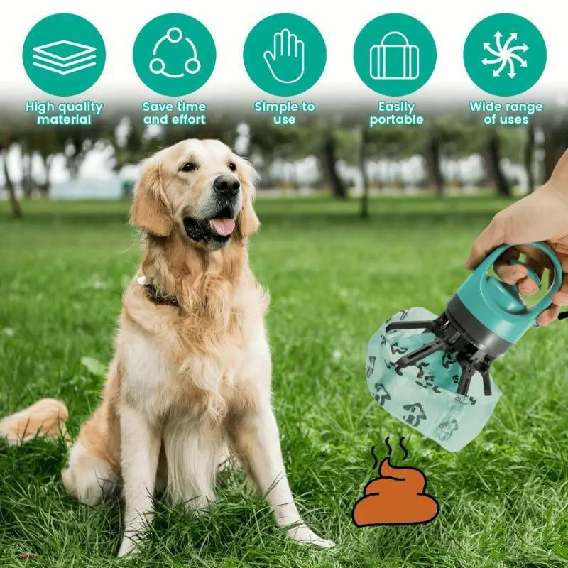 Ultimate Portable Pet Poop Scooper with Built-In Waste Bag Dispenser - Convenient and Eco-Friendly Dog Waste Solution