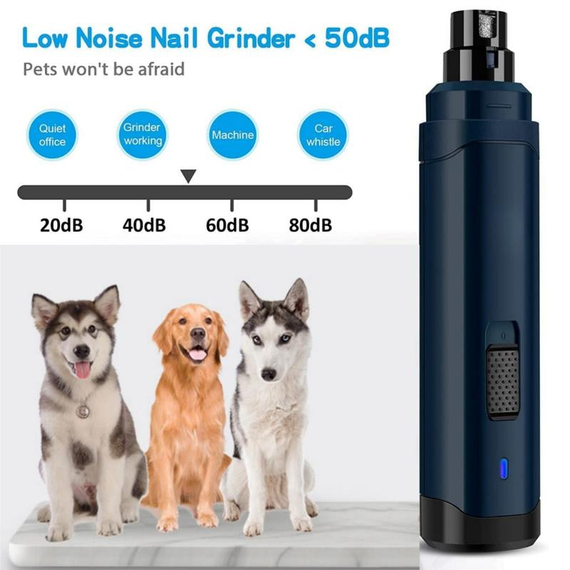 Professional Electric Dog Nail Grinder - 2 Speed Pet Trimmer for Dogs & Cats with Charging Cable