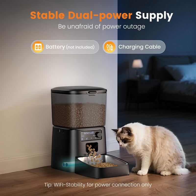 Revolutionize Mealtime for Your Pets with the Oneisall Smart Pet Feeder - 3.5L Automatic Food Dispenser for Cats, Dogs, and Small Pets!