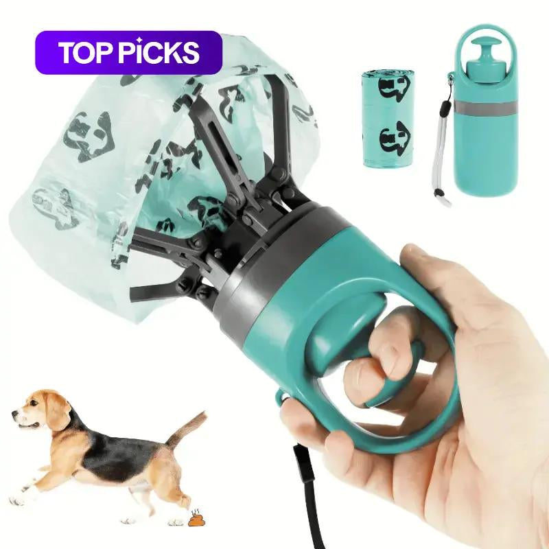 Ultimate Portable Pet Poop Scooper with Built-In Waste Bag Dispenser - Convenient and Eco-Friendly Dog Waste Solution
